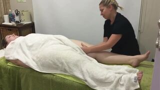 hot pretty bbw getting deep relaxing body massage at spa U010 - 11 image