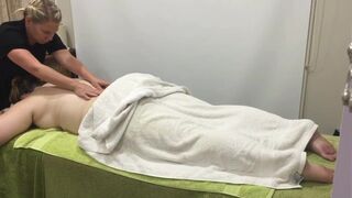 hot pretty bbw getting deep relaxing body massage at spa U010 - 5 image