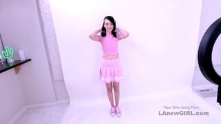 Cute Teen Brunette Nerd tries out Porn - 5 image