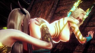 ELF WARRIOR LICKED PUSSY OF THE QUEEN FOREST | 3D Hentai - 2 image