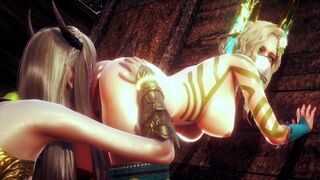 ELF WARRIOR LICKED PUSSY OF THE QUEEN FOREST | 3D Hentai