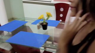 Job interview ends in pussy blowjob.