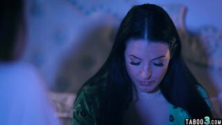 Naughty lesbian teen Abigail Mac consoling her chubby MILF neighbor Angela White - 2 image