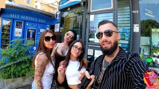 Sara Diamante, Matilde Torres in auto con Ladymuffin And Tommy A Canaglia sesso lesbo in strada - 2 image