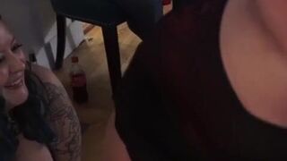 Lesbian Sex Machine Rides at Party with Amazon Lee