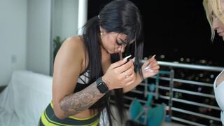 Workout routine ends in wild and horny lesbian sex - MIA MONTIELTH - 1 image